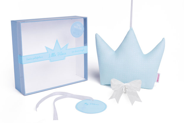 Good Luck Crown Pillow - blue